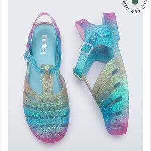 Melissa rainbow Glitter Sandals - Blue and Pink